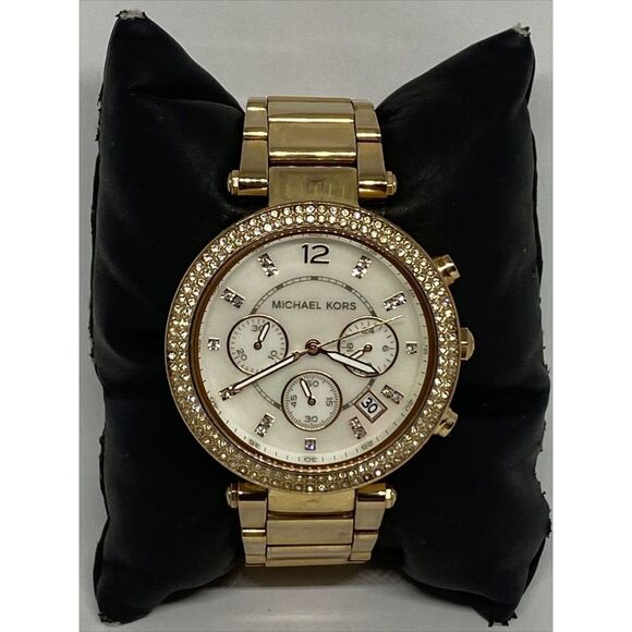 Michael Kors Parker MK5491 Women's Gold Stainless Steel Analog Dial Watch VK717 - Picture 1 of 12